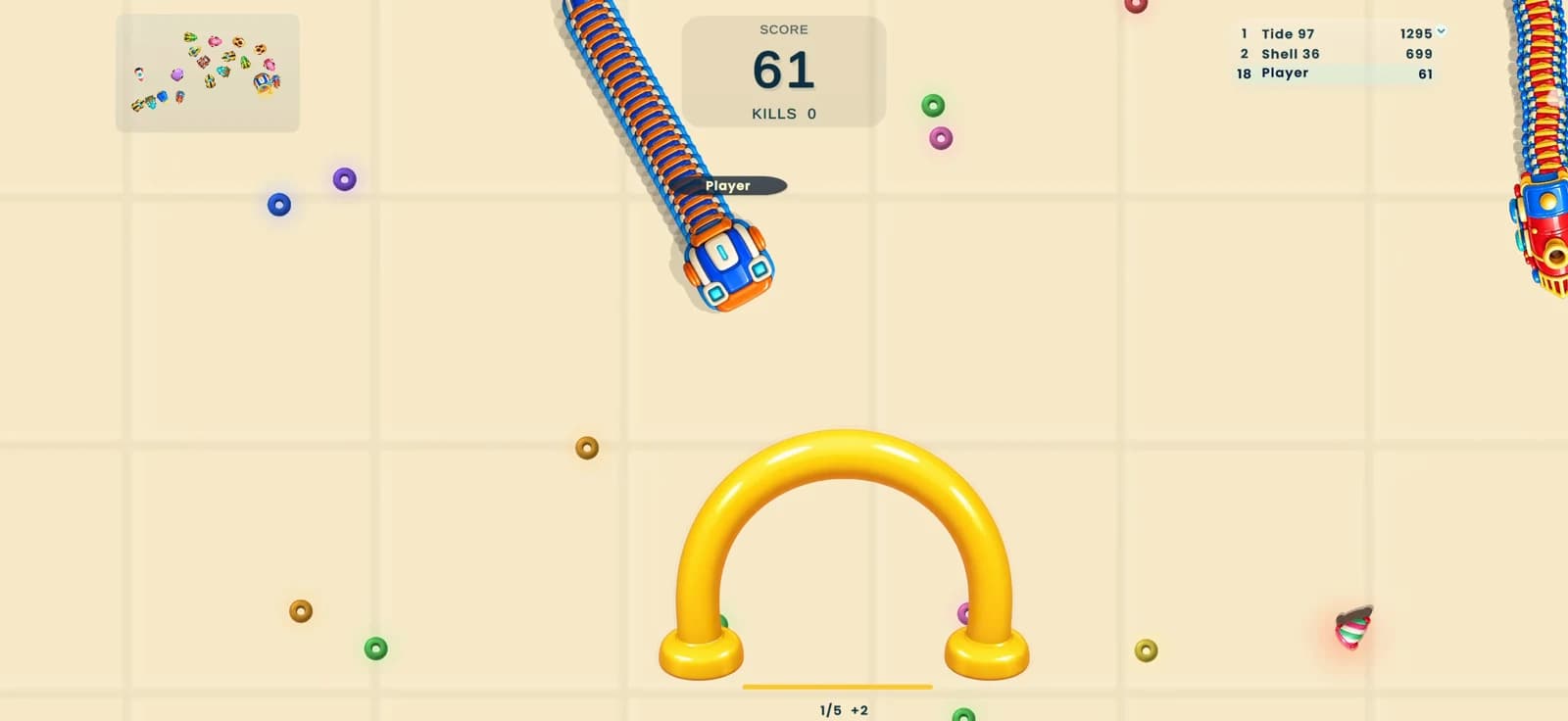 Toy Robot approaching a yellow arch on Coastcoil's cream playmat