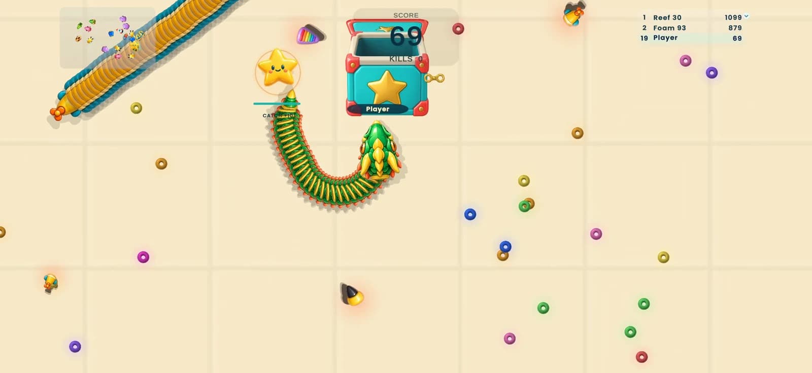 Dragon collecting a star beside a jack-in-the-box in Coastcoil