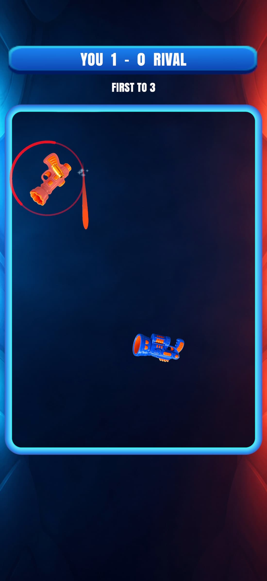 An online Magnum duel against RIVAL in the blue and red arena