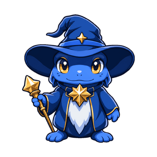GameRivet blue wizard mascot